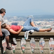 Couple releax in Lyon, France
