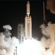 TITAN-2 rocket blast off at night