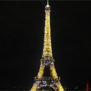 Eiffel Tower at night in Paris